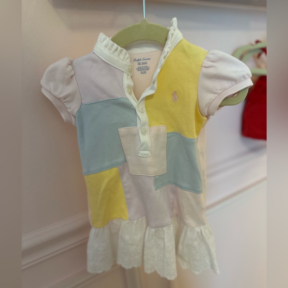 Ralph Lauren Yellow and Blue Polo Shirt